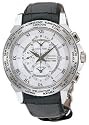 Seiko Premier Men's World Timer Chronograph Leather Band Watch Model SPL011P1