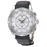 Seiko Premier Mens World Timer Chronograph Leather Band Watch Model SPL011P1 by Seiko