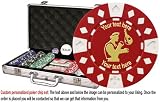 Custom Poker chip Set: Boxing (#2) image & your custom text printed on the chips. 300 11.5 gram chip w/case & more.