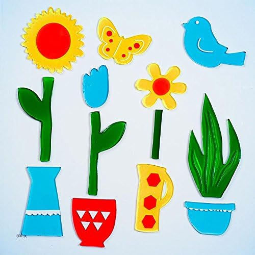 Design Ideas GelGems Summertime Themed Gel Window Clings (Potted Flowers, Large Bag)