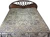 Blanket Throw Reversible Pashmina Bedspreads Grey Beige Indian Bedding