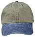Blank Hat Pigment Dyed Washed Cotton Ball Cap in Navy Blue and Khaki