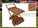 Massiver Teewagen Servierwagen Holz Gartenmöbel Eukalyptus FSC