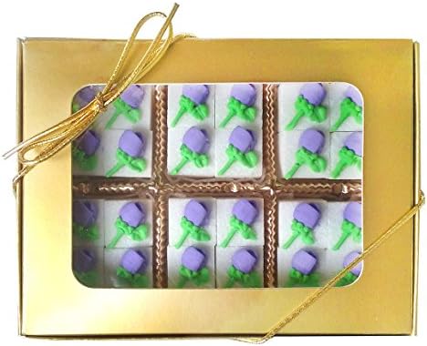 Lavender Rose Buds Decorated Sugar Cubes (24 pc)