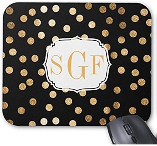 Fly Mousepad Personalized Mouse Pad Customized Black And Gold Glitter City Dots Mouse Pad