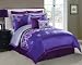 Artistic Linen Candy 8-Piece Faux Silk Comforter Set, Full, Purple