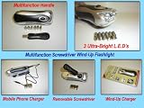 dynamo 3 LED flashlight with built-in tools