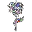Silver Ton Flower Pin Brooch