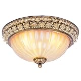 515VJi9KpRL. SL160  Liz Jordan Lighting 8819 65 Vintage Gold Leaf La Bella Flush mount Ceiling Fixture from the La Bella