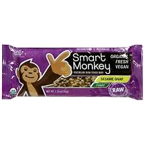SmartMonkey Premiun Raw Food Bars, Sesame Snap, 1.75-Ounce Bars (Pack of 16)