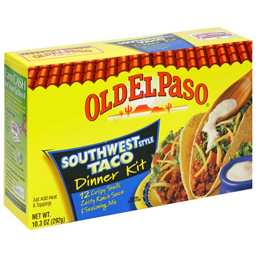 Old El Paso Southwest Style Taco Dinner Kit, 10.3-Ounce Boxes (Pack of 12)