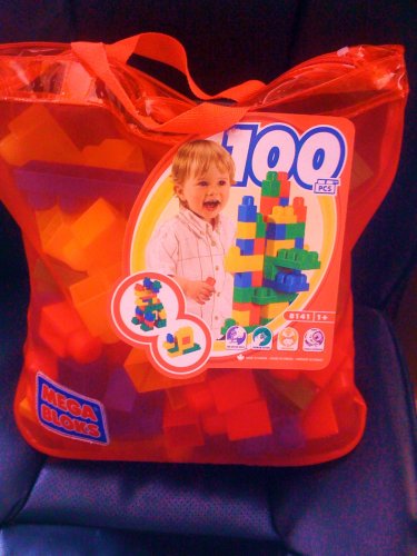 MEGA BLOCKS HUGE 100 PIECE PRIMARY COLORS IN REUSABLE MESH BAG EXCLUSIVE