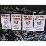 NY Islanders Stanley Cup Banners In the Rafters 16 Signature 20x24 Photograph
