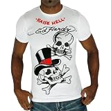 ED HARDY Christian Audigier Platinum Skull Heart Mens Shirt