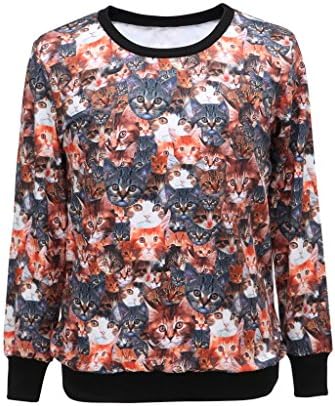 3d T-shirt Little Cat Print Sweatshirt Hoodie Pullover Tops Tracksuit Jumpers