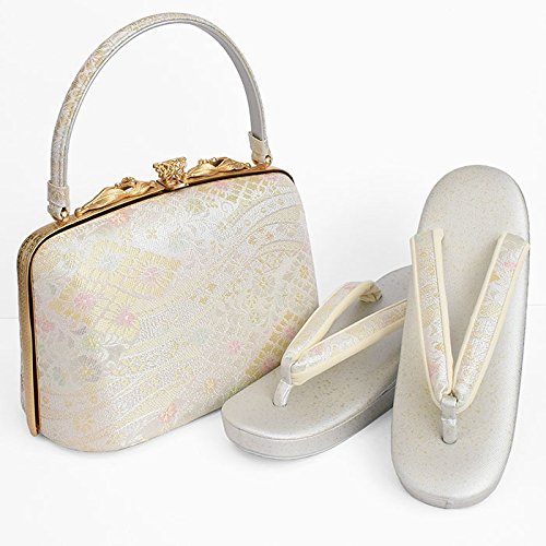 和ごころきもの屋　【紗織】ブランド【草履バッグセット】Ｌサイズ【帯地】パールトーン加工済【３枚芯】【日本製】和装バッグ　着物　バッグ　セット　フォーマル　単品　礼装　留袖　成人式　結婚式　訪問着　附下げ　振袖　bagset206