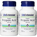 Life Extension Super R-Lipoic Acid, 240mg, 60 Vegetarian Capsules (2 Pack)