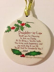 Law daughter necklace wedding gift pendant daughters christmas etsy source visit site Amazon.com - Daughter-in-law 2014 Porcelain Christmas Ornament Rhinestone Crystal Detail