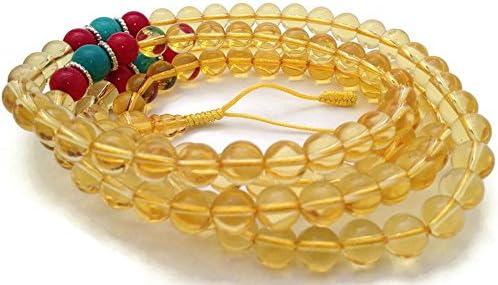 Citrine 108 Beads Full Mala Prayer Beads for Meditation and Yoga