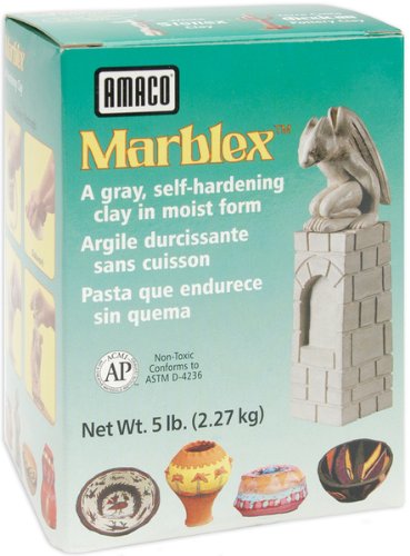 AMACO Marblex Self-Hardening Clay, 5-Pound, Grey