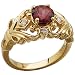 14K Yellow Gold Antique Style Rhodolite Garnet Diamond Ring