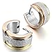 Men's Stainless Steel Stud Hoop huggie Earrings Rose Gold Silver Classic Matte