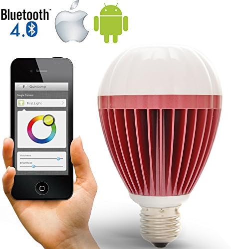 Gunilamp® Bluetooth Smart LED Light Bulb - Dimmable Multicolored Color Changing Lights &amp; Smartphone Controlled - Made in Taiwan