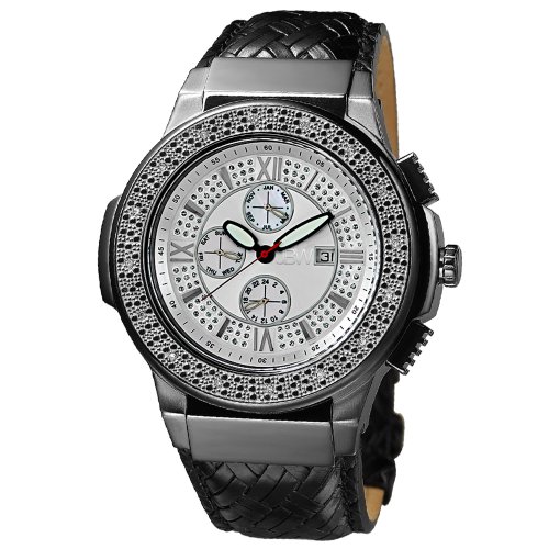 Jbw Men S Jb 6101l P Saxon Black Designer Diamond Braided Leather Watch Camila Souza Sousafok