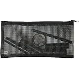 Black Mesh Cosmetic Clear Makeup Bag Pencil Case - Find Your Makeup Brushes & Accessories Fast & Easily, Keeps Everything Dry & Airy Through The Mesh, Great for Multi-use Too
