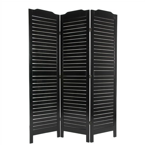 Oriental Furniture 72  Classic Venetian Room Divider in Black VENSHOJI-Black