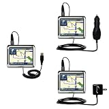 USB cable with Car and Wall Charger Deluxe Kit for the Maylong FD-350 GPS For Dummies - uses Gomadic TipExchange Technology