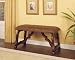 La Questa Cottonwood Bench with Brown Distressed Faux Leather Fabric By Powell Furniture