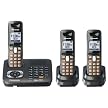 Panasonic DECT 6.0 Cordless Phone with 3 Handsets - Black (KX-TG6443T)