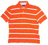 Tommy Hilfiger Men's Striped Polo Shirt in Orange, White (CLASSIC FIT)