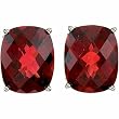 14K White Gold Mozambique Garnet Earrings
