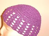 Cp110pp, Hand Crocheted Purple Gimp Skull Cap for Teens and Adults