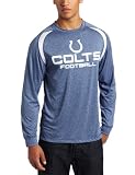 NFL Men's Indianapolis Colts Fanfare IV Long Sleeve Crew Neck Synthetic Marled Tee (Stadium Blue/White, Large)