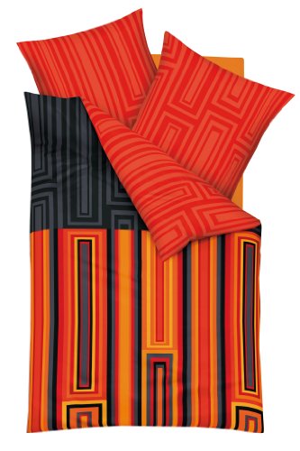 Kaeppel G-102966-07D3-VBMH Bettw&auml;sche Fabulous Farbe Orange Qualit&auml;t Satin, Gr&ouml;&szlig;e 1x 80/80 und 155/220 cm