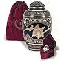 The Severn Cremation Urn. A Hand Engraved Cremation Urn Manufactured From Solid Brass With Cream Wash Finish. 3" Keepsake size.