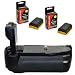Opteka Battery Pack Grip / Vertical Shutter Release for Canon EOS 7D Digital SLR Camera with 2 LP-E6 Batteries (4800 mAh Total Power) image 2