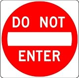 Street & Traffic Sign Wall Decals - Do Not Enter Sign - 12 inch Removable Graphic