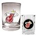 Miami Heat NBA Rocks Glass & Square Shot Glass Set - Primary Logo