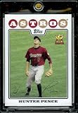 2008 Topps Baseball Cards # 225 Hunter Pence - Houston Astros - MLB Baseball Trading Card in a Protective Screw Down Display Case