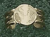 Nebraska Cornhuskers Huskers with 2 Bars Toe Ring - 14KT Gold Jewelry