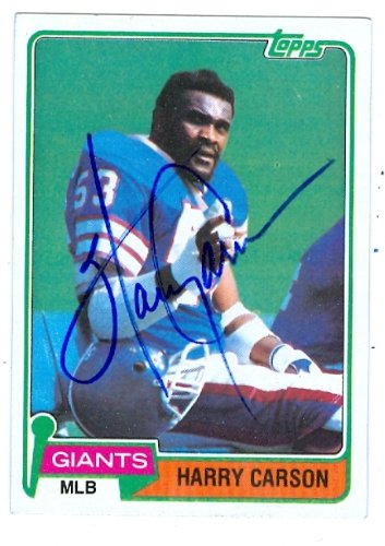 Harry Carson Autographed/Hand Signed Football Card (New York Giants) 1981 Topps #475
