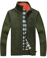 Shengweiao Men's Zip Knitted Cardigan Sweater