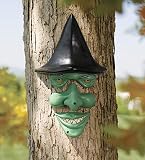 Halloween Green Witch Forest Tree Face