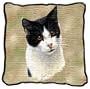 Black and White Cat Woven Lap Square (Throw Blanket)