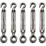Penta Angel M6 Stainless Steel 304 Hook & Eye Turnbuckle Light Duty Hook Wire Rope Tension (5)