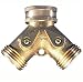 Nelson Two-Hose Shut-Off Y Adapter, Brass #N80C